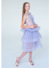 Purple Enchanting Multi-layered Tulle Flower Girl Dress